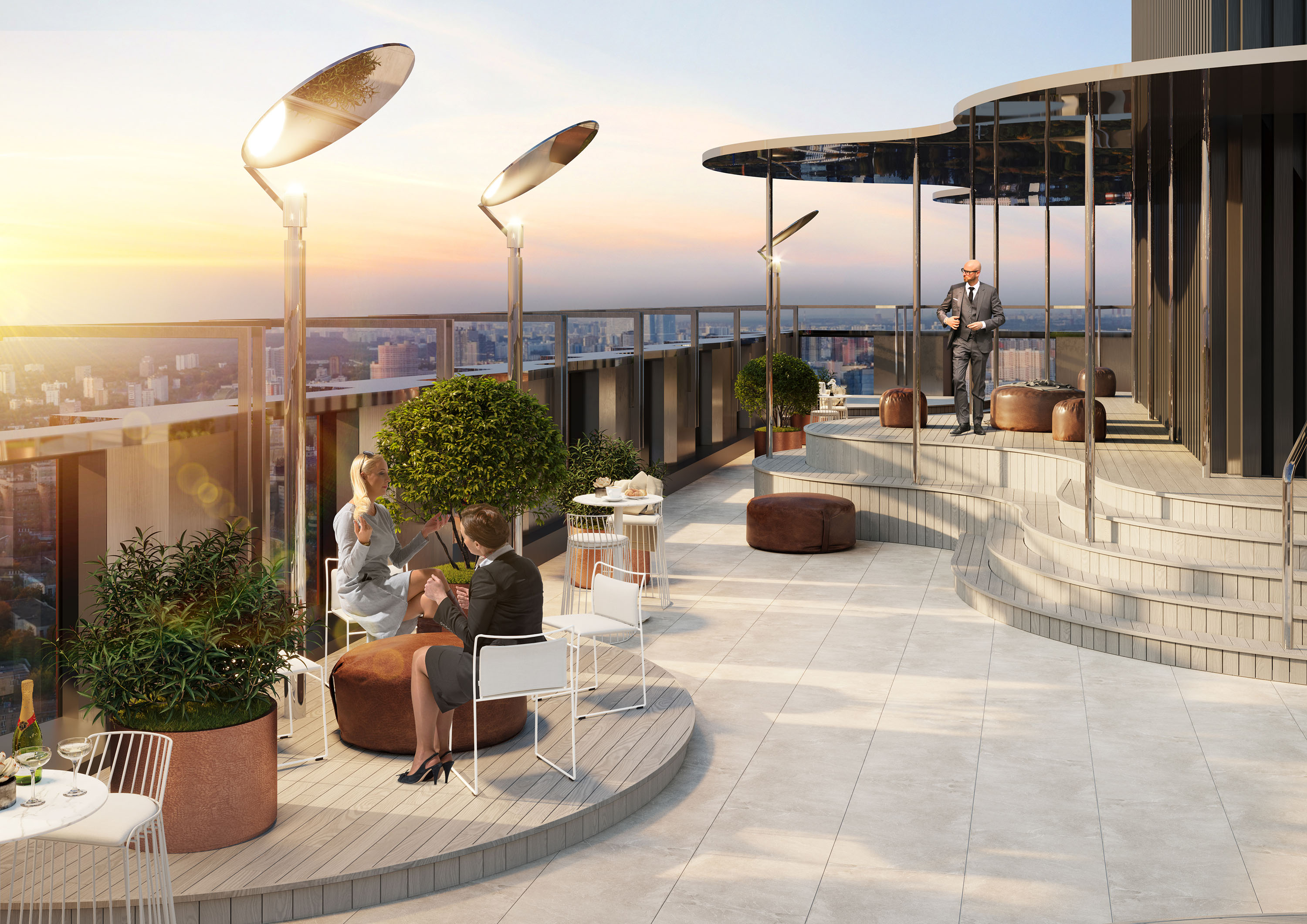 Yoga in the clouds - experience a new level of emotion on ENITEO's high-rise terraces